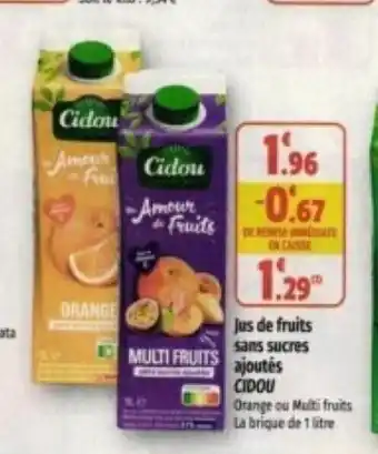 Jus de fruits sans sucres
