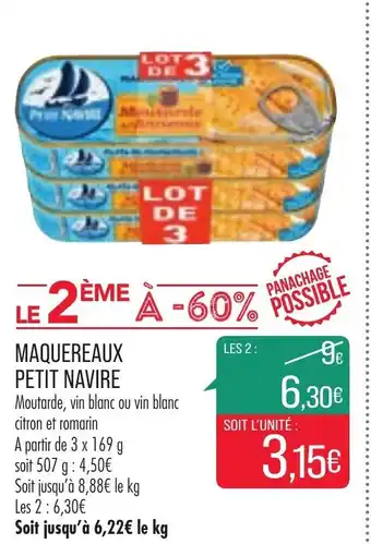 Match Maquereaux Petit Navire offre