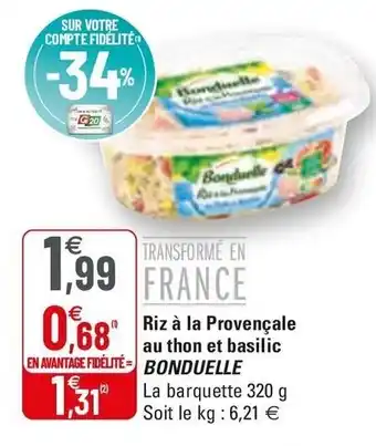 G20 Riz à La Provencale Au Thon Et Basilic offre