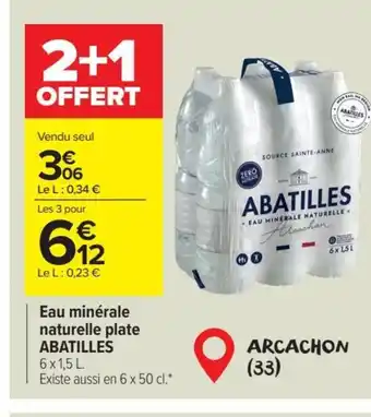 Carrefour Eau minérale naturelle plate ABATILLES offre