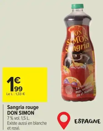 Carrefour Sangria rouge DON SIMON offre