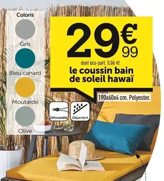 Centrakor Le coussin bain de soleil hawaï offre
