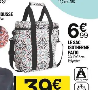 Centrakor LE SAC ISOTHERME PATIO 26x13x32 cm. Polyester. offre