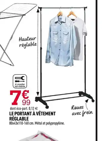 Centrakor LE PORTANT À VÊTEMENT offre