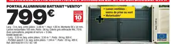 Brico Dépôt PORTAIL ALUMINIUM BATTANT "VENTO" offre