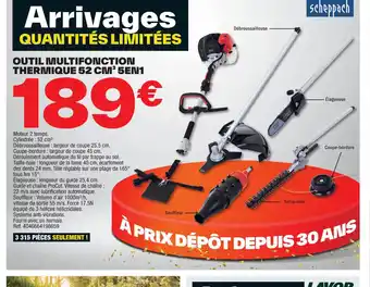 Brico Dépôt OUTIL MULTIFONCTION THERMIQUE 52 CM³ 5EN1 offre