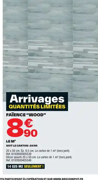 Brico Dépôt FAÏENCE "WOOD" offre