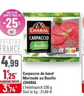G20 Carpaccio De Bœuf Marinade Au Basilic offre