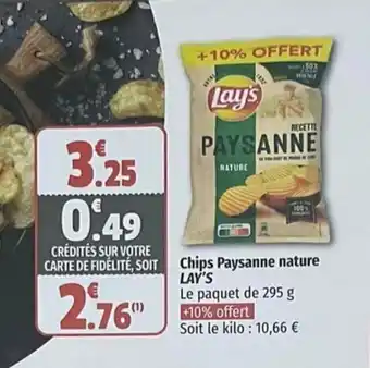 Coccinelle Supermarché Chips Paysanne nature LAY'S offre