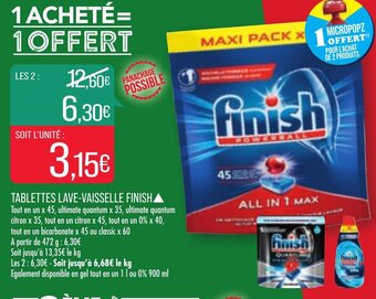 Match Tablettes Lave-Vaisselle Finish offre