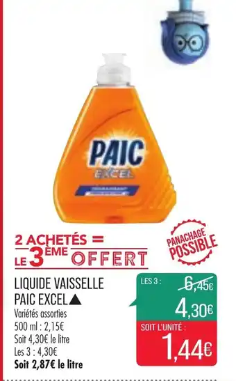 Match Liquide Vaisselle Paic Excel offre