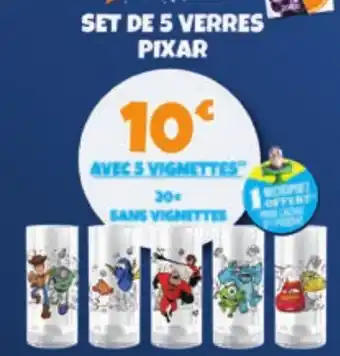 Match Set De 5 Verres Pixar offre