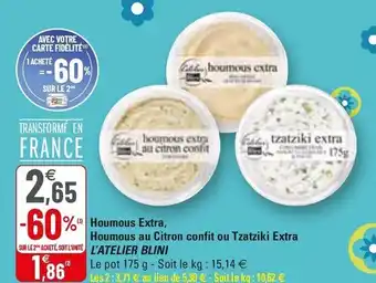 Houmous Extra,Houmous Au Citron Confit Ou Tzatziki Extra