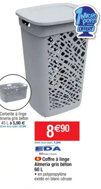 Cora x Carrefour Coffre À Linge Almeria Gris Béton offre