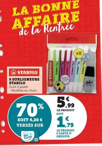 8 SURLIGNEURS STABILO