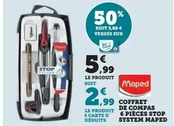 Hyper U COFFRET DE COMPAS 6 PIÈCES STOP SYSTEM MAPED offre