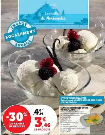 Super U Glaces artisanales utopy de normandie offre