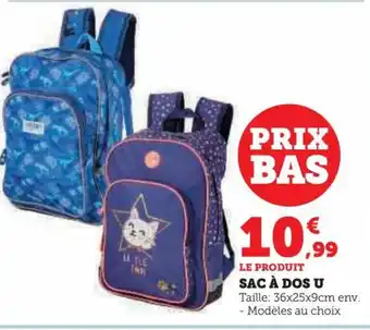 Hyper U SAC À DOS U offre