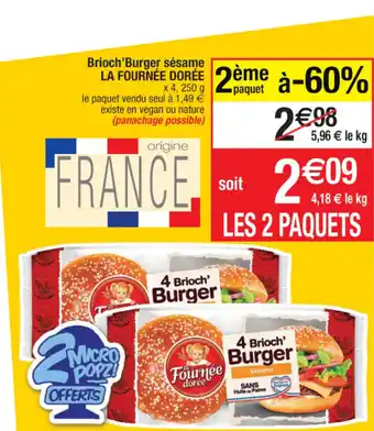 Cora x Carrefour Brioch'Burger Sésame offre