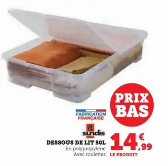 Hyper U DESSOUS DE LIT 50L offre
