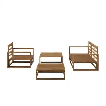 Bricomarché Salon de jardin camila bois d'acacia coloris gris clair 5 places offre
