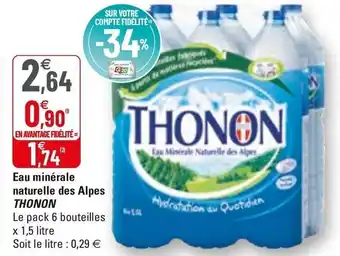 G20 Eau Minérale Nturelle Des Alpes Thonon offre