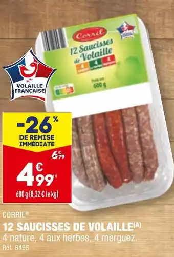 ALDI Corril 12 saucisses de volaille offre