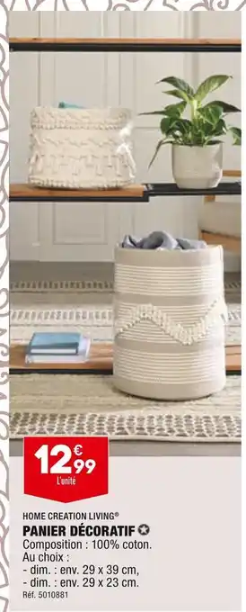 ALDI Home creation living panier décoratif offre