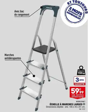 ALDI Workzone échelle à marches larges offre