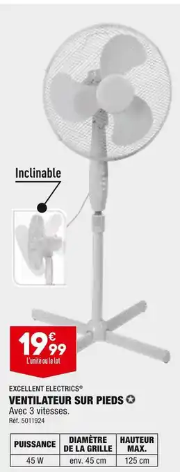 Excellent electrics ventilateur sur pieds