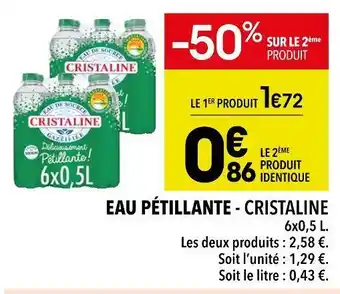 Supeco Cristaline eau pétillante offre