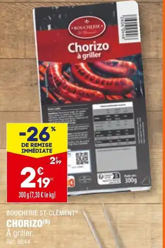 ALDI Boucherie st-clément chorizo offre