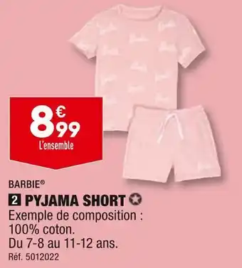 ALDI Barbie pyjama short offre