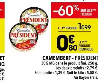 Supeco Président camembert offre
