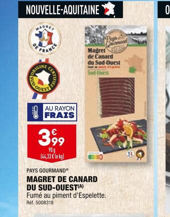 ALDI Pays gourmand magret de canard du sud-ouest offre