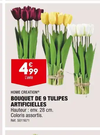 ALDI Home creation bouquet de 9 tulipes artificielles offre