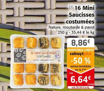 Colruyt 16 mini saucisses costumées offre
