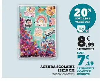 Super U Agenda scolaire 13x18 cm offre