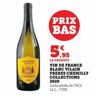Super U Vin de france blanc vilain freres chemilly collections 2020 offre