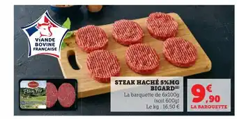 Super U Steak haché 5%mg bigard offre