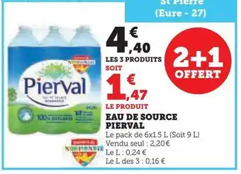Super U Eau de source pierval offre