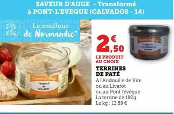 Super U Terrines de paté offre