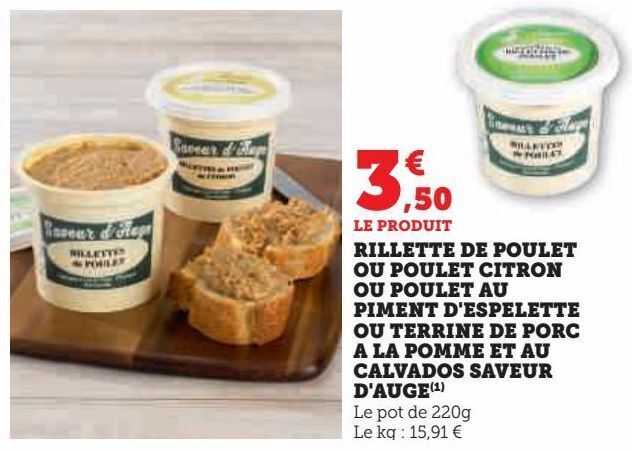 Promo Rillette de poulet ou poulet citron ou poulet au piment d