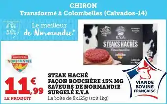 Super U Steak haché façon bouchère 15% mg saveurs de normandie surgelé e.v.a offre