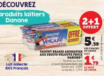 U Express Yaourt brasse aromatise aux fruits veloute fruix danone offre