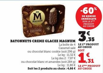 U Express Batonnets creme glacee magnum offre