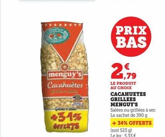 U Express Cacahuetes grillees menguy's offre