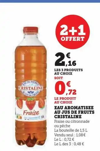 Eau aromatisee au jus de fruits cristaline