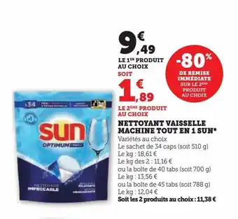 U Express Nettoyant vaisselle machine tout en 1 sun offre
