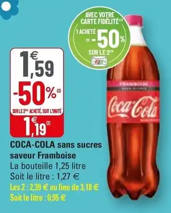 G20 Coca-Cola Sans Sucres Saveur Framboise offre